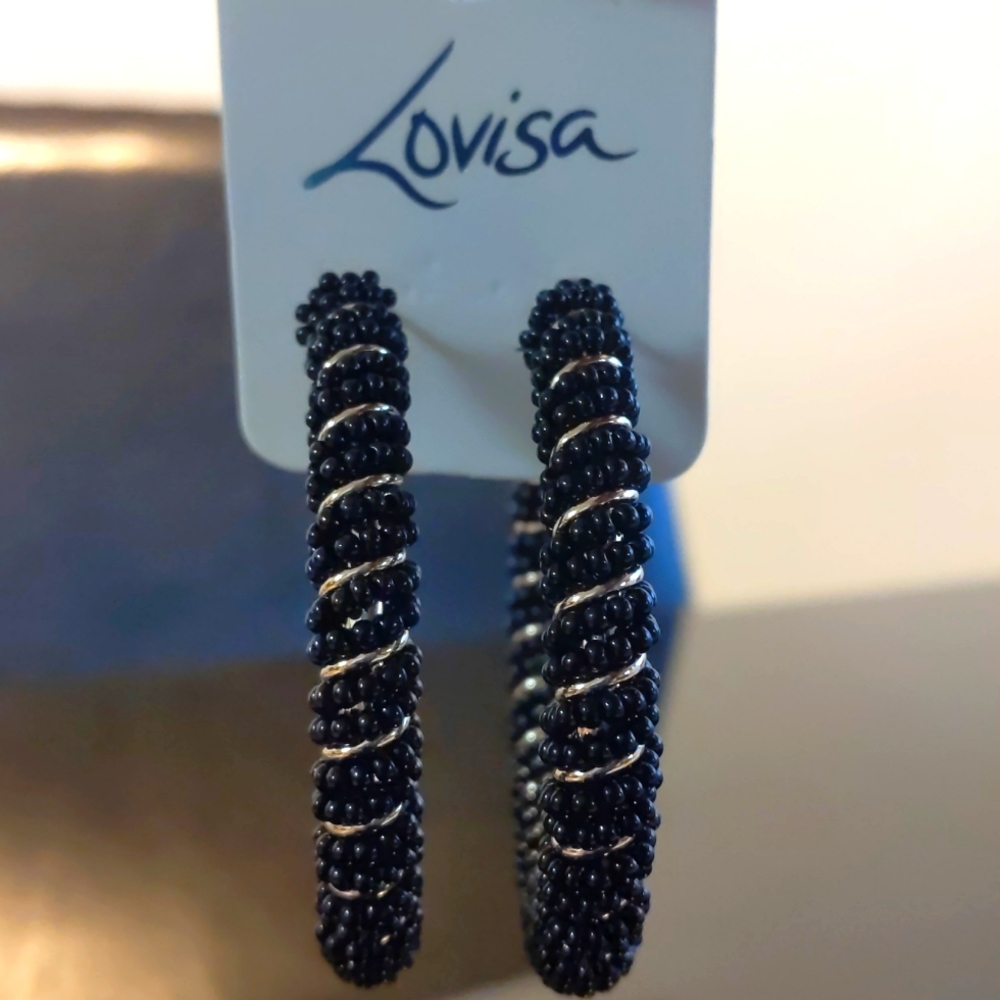 Lovisa Black & Gold Twist Earrings